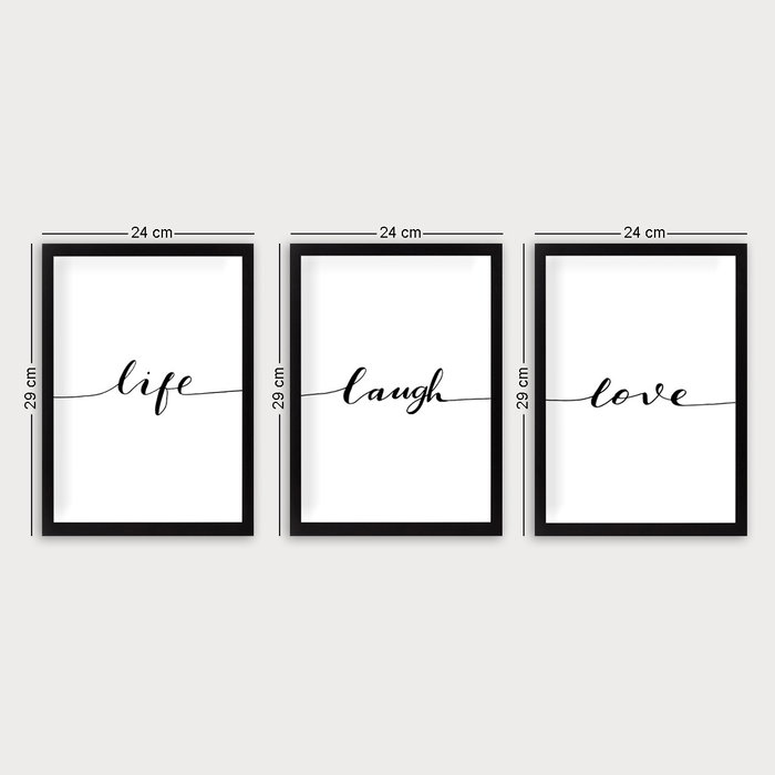 Wallity Set_041 de 3 Pinturas Decorativas Enmarcadas